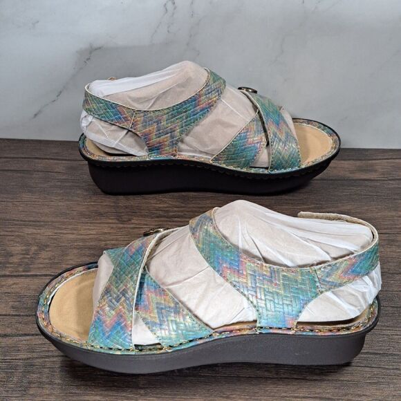 Alegria PG Lite Lula Woven Wonder Slingback Leather Sandals Women's Sz 6-6.5 NIB - Picture 6 of 11